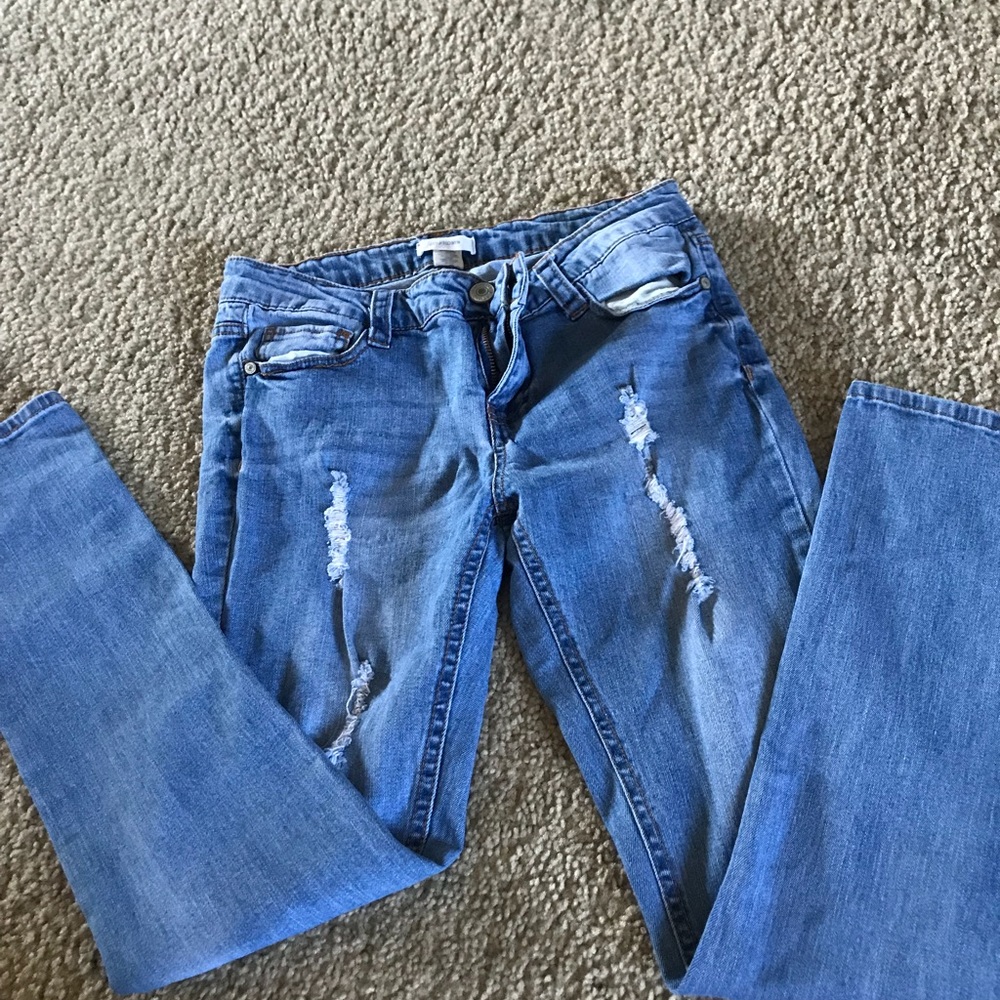 Blue denim jeans